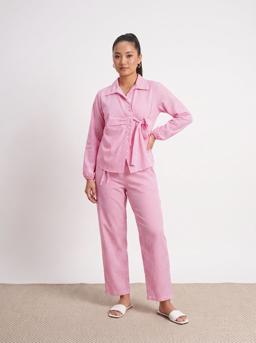 AVENU. PINK STRIPE-SET