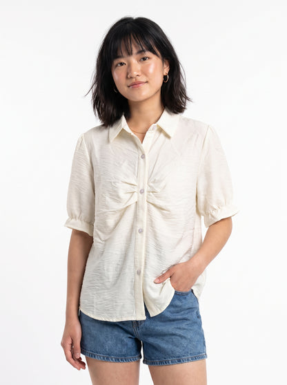 AVENU. The Cream Ruched Top