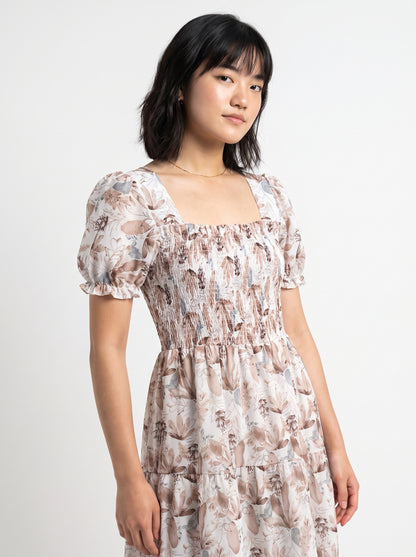 AVENU. SMOCKED-DRESS