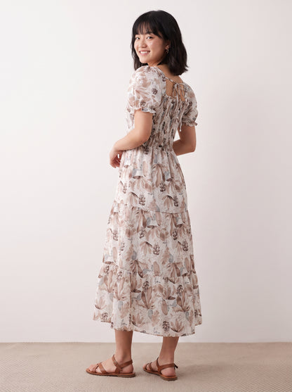 AVENU. SMOCKED-DRESS