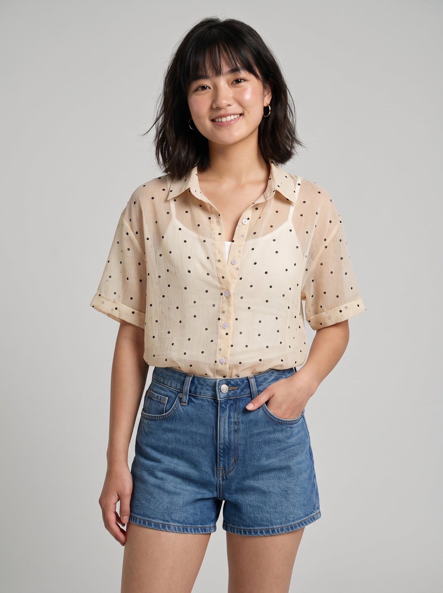 AVENU. CAMI-SHIRT - Half with Cami Top