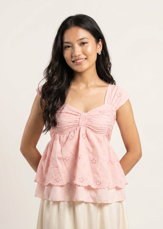 AVENU PETAL-LAYERING TOP